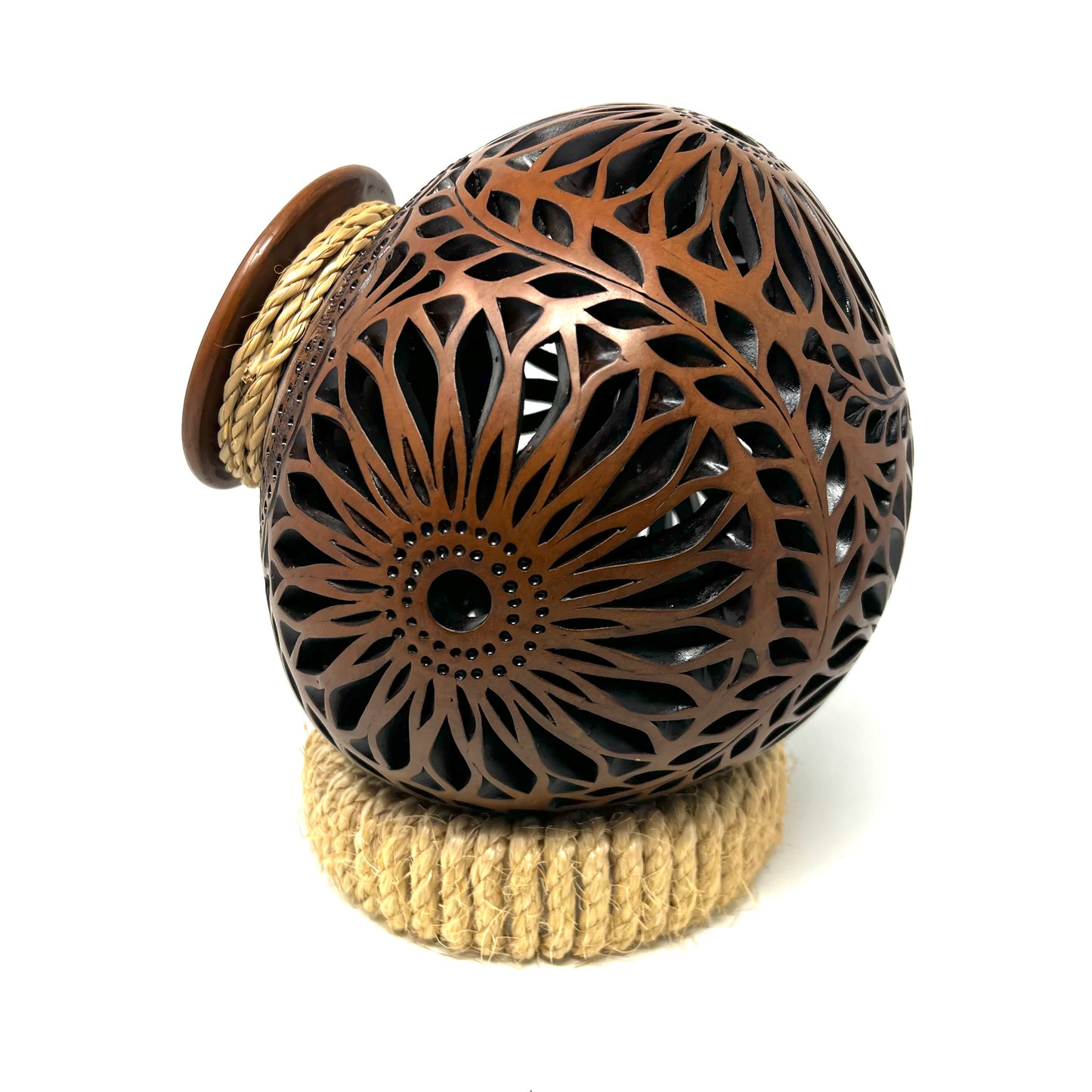 Round Openwork Oaxaca Barro Decorative Ceramic Vase