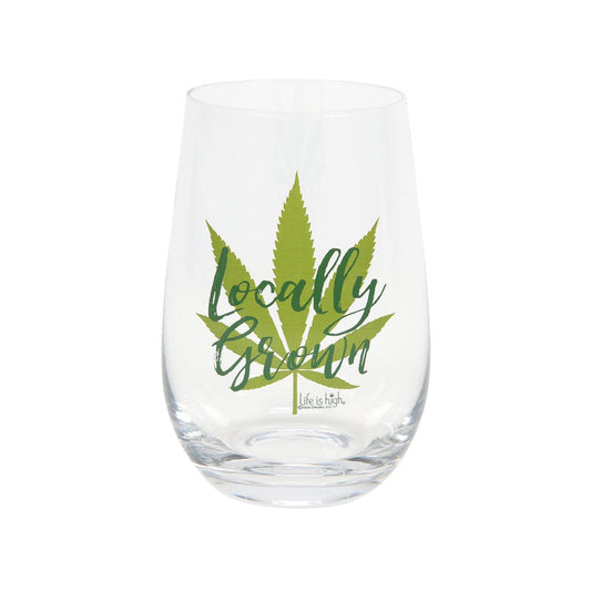 Enesco Our Name Is Mud Life is High Local Wine Glass