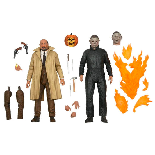 Halloween 2 - 7" Scale Action Figure - Ultimate Michael Myers & Dr Loomis 2-pack