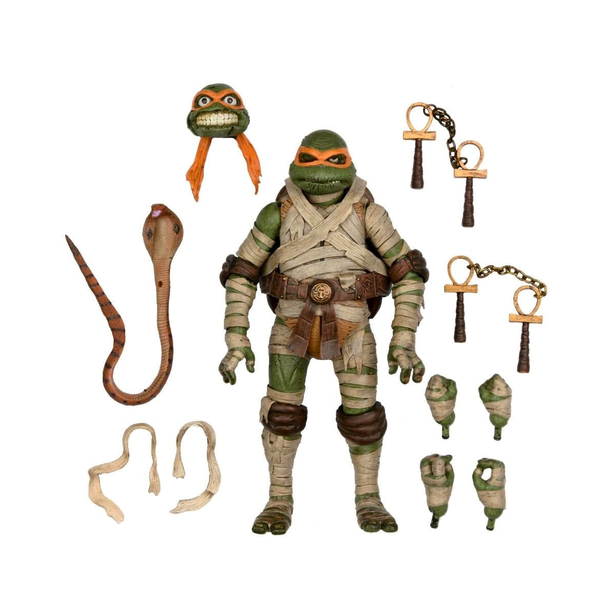 Neca Universal Monsters x Teenage Mutant Ninja Turtles 7" Scale Action Figure Ultimate Michelangelo as The Mummy